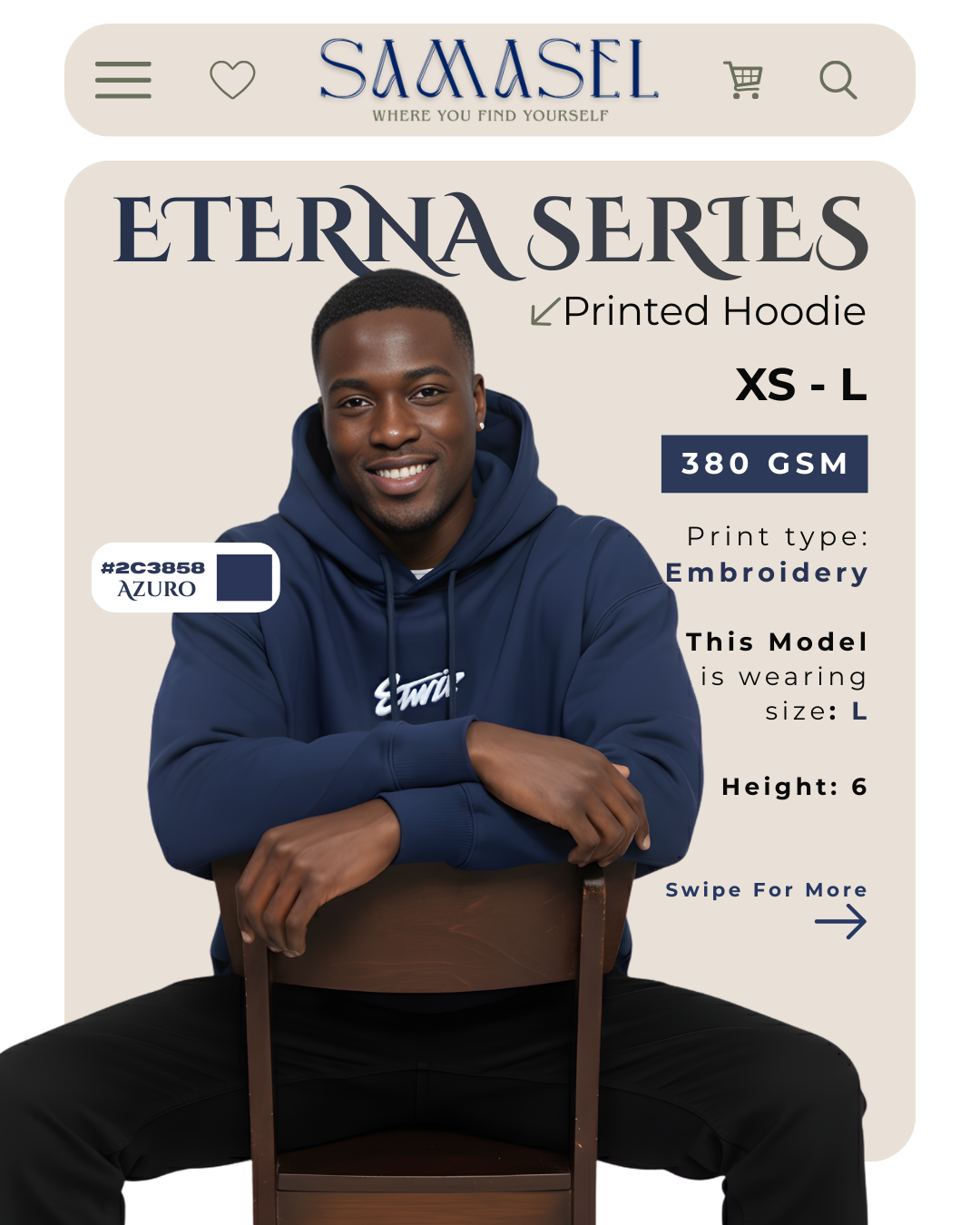 Azuro Blue Oversize Hoodie