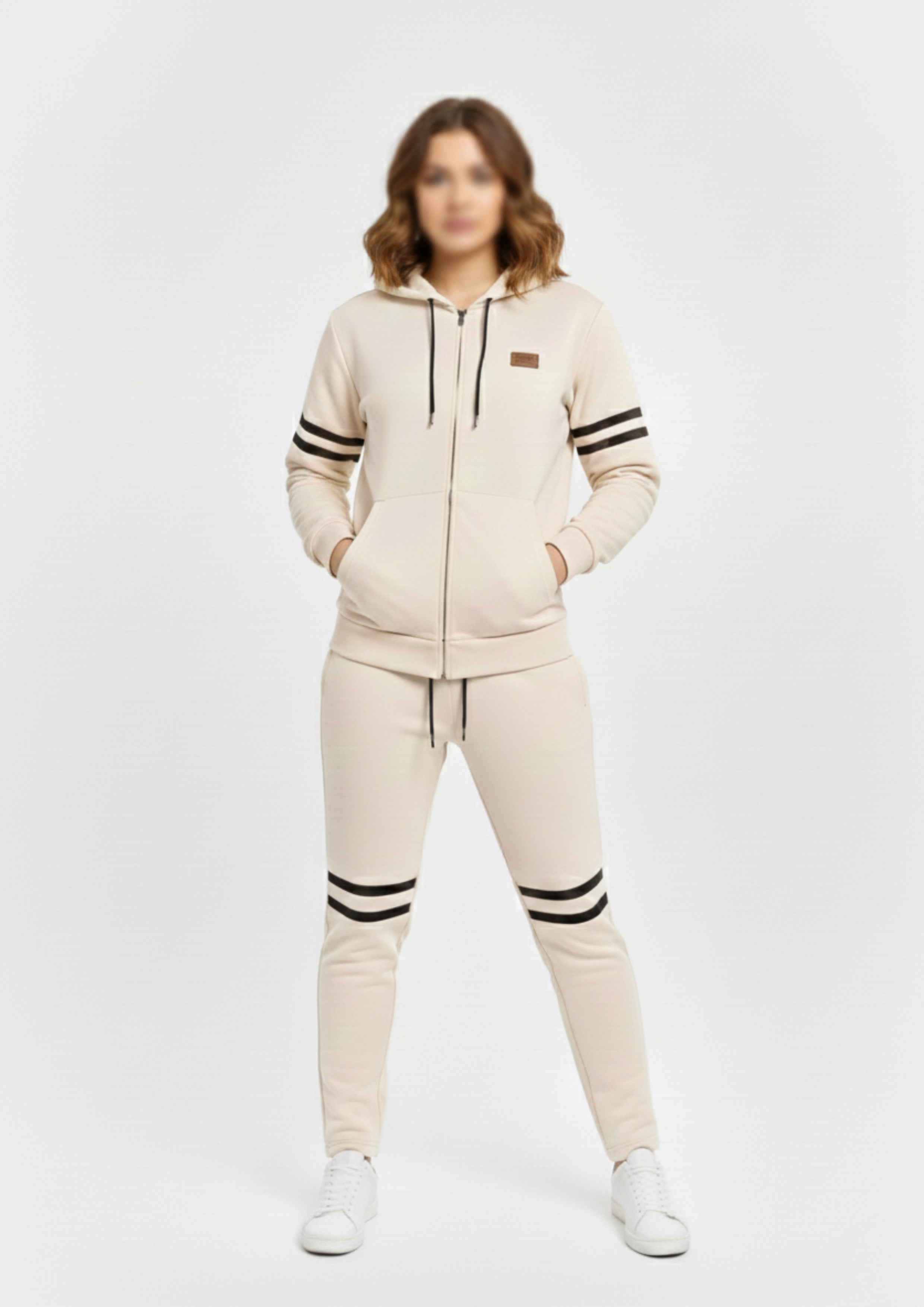 Ivory Grace Tracksuit - Beige Performance Set