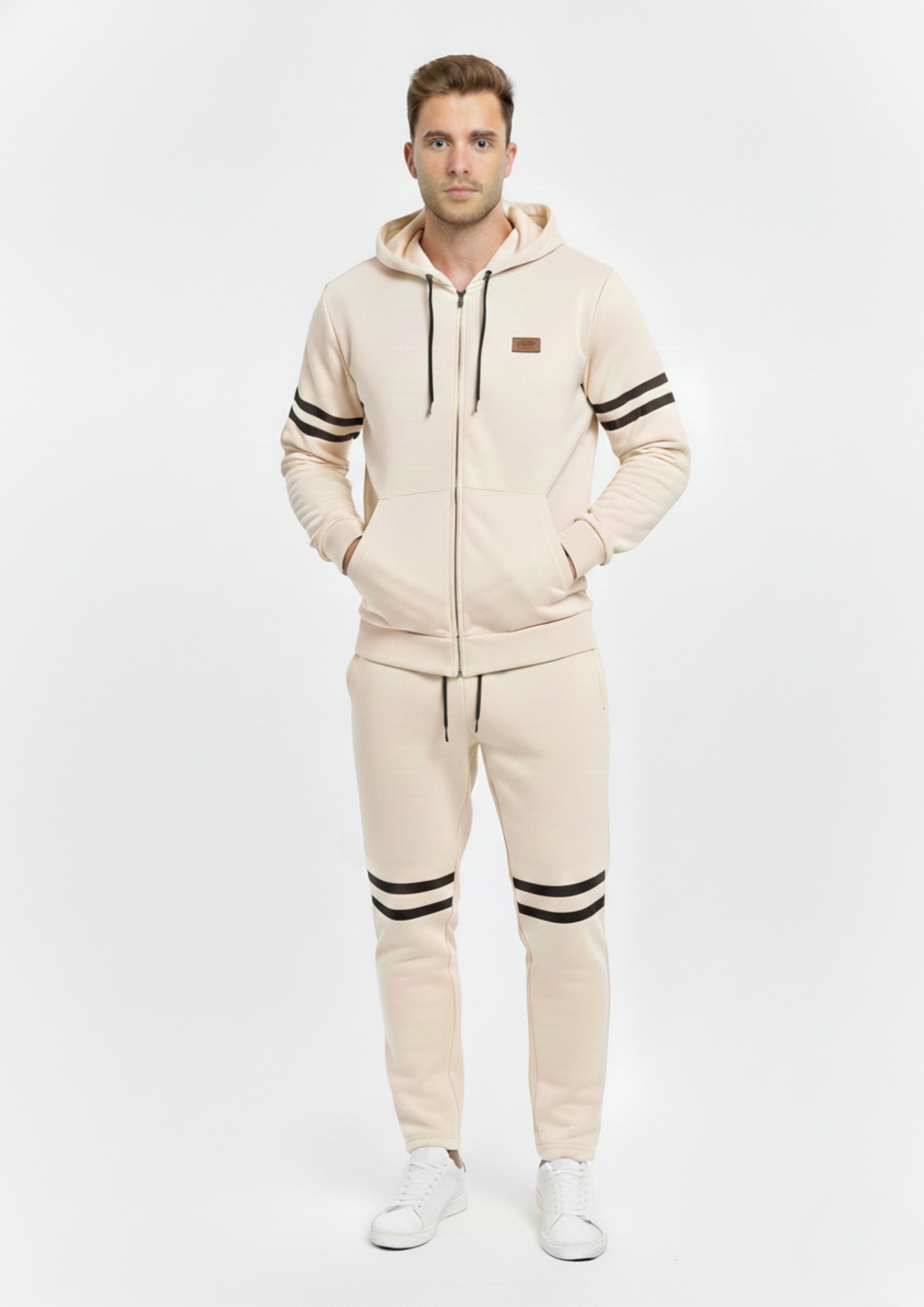 Ivory Grace Tracksuit - Beige Performance Set