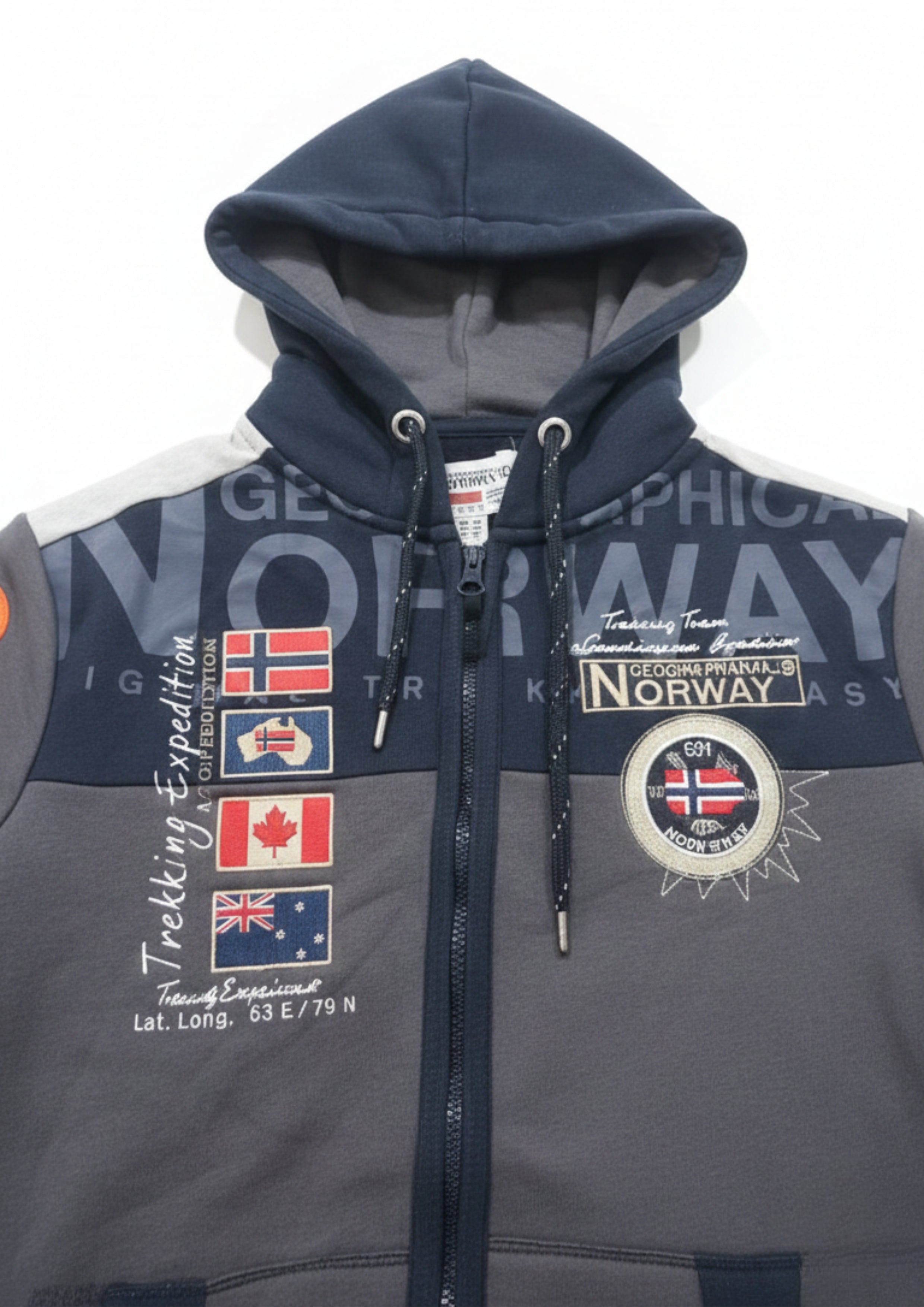 Arctic Navigator Expedition Zipper Hoodie - Navy/Grey