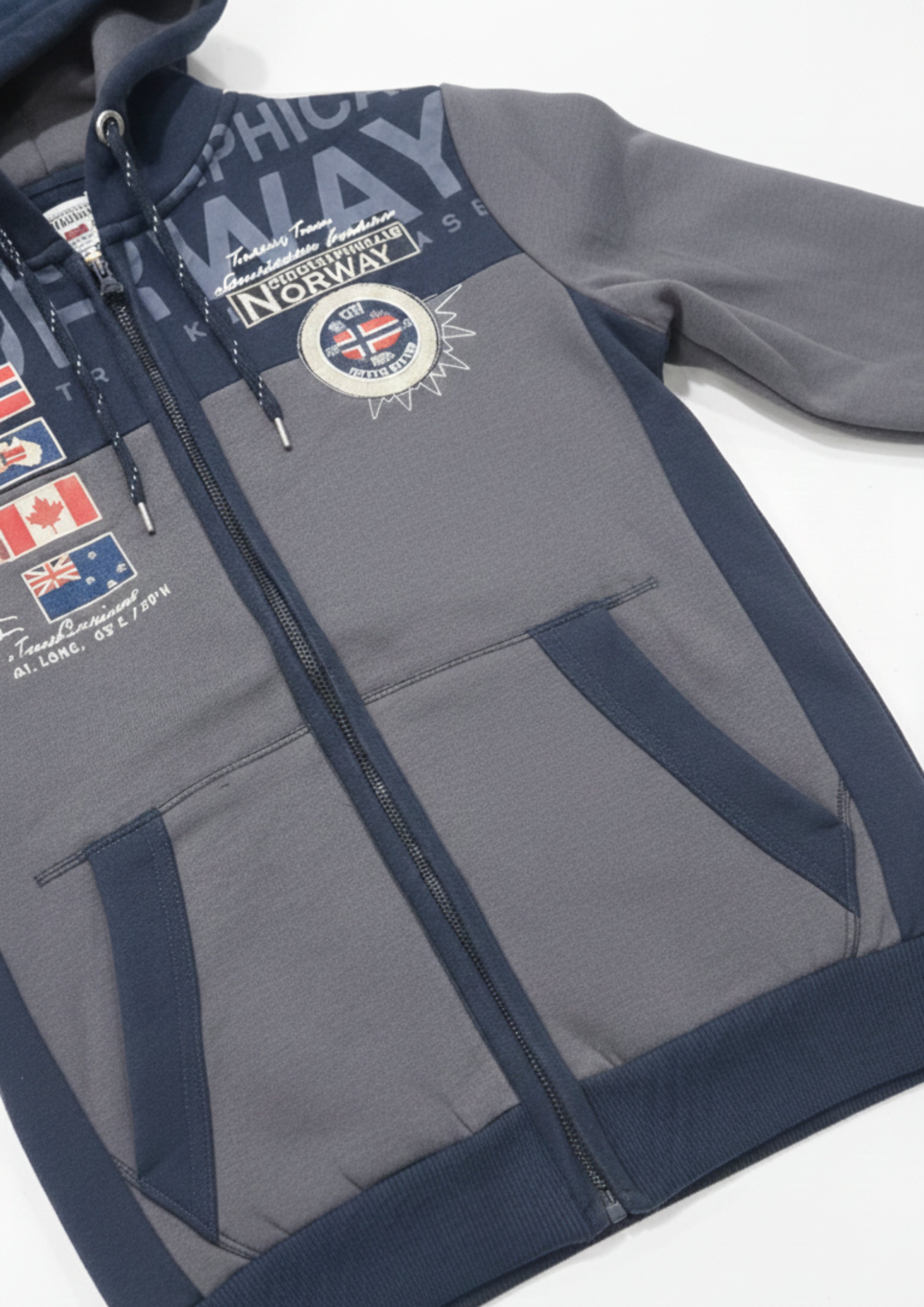 Arctic Navigator Expedition Zipper Hoodie - Navy/Grey