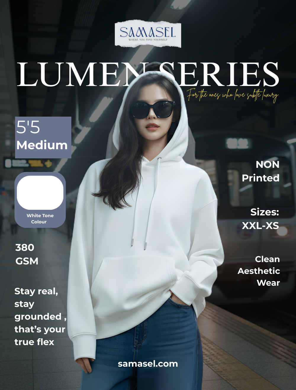 Halo Beige Oversize Hoodie